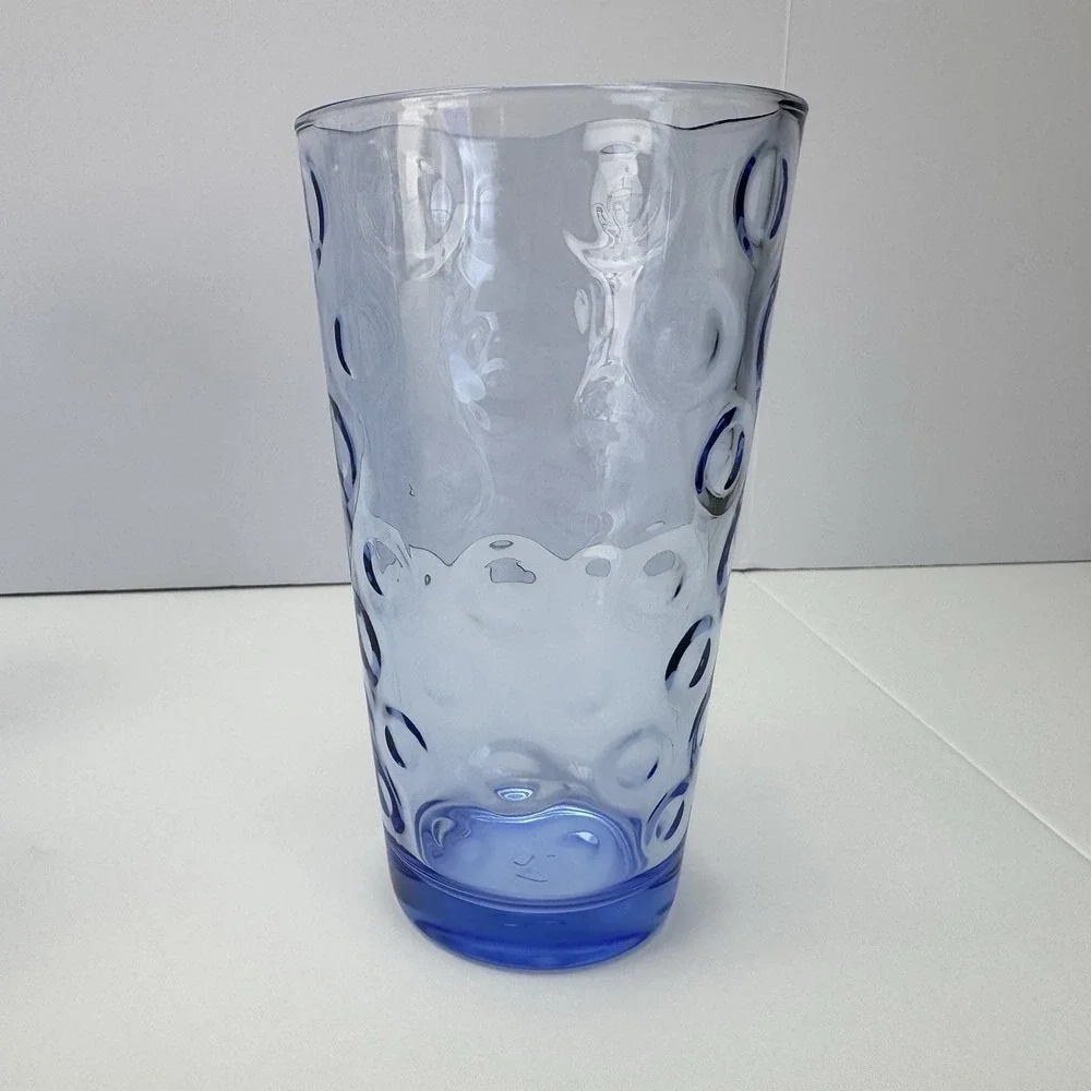 Set of 8 Blue Pasabahce Cirque Bubble Circle Ring Glasses High‎ Ball Barware